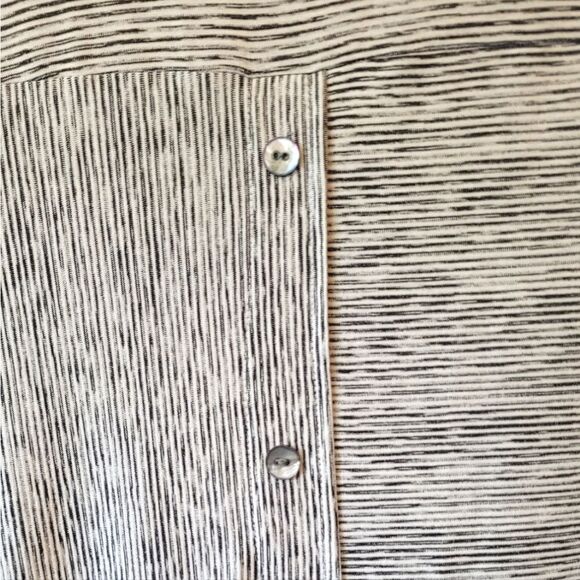 Joseph Ribkoff Grey & White Heathered Stripe Button Down Shirt - Picture 6 of 6